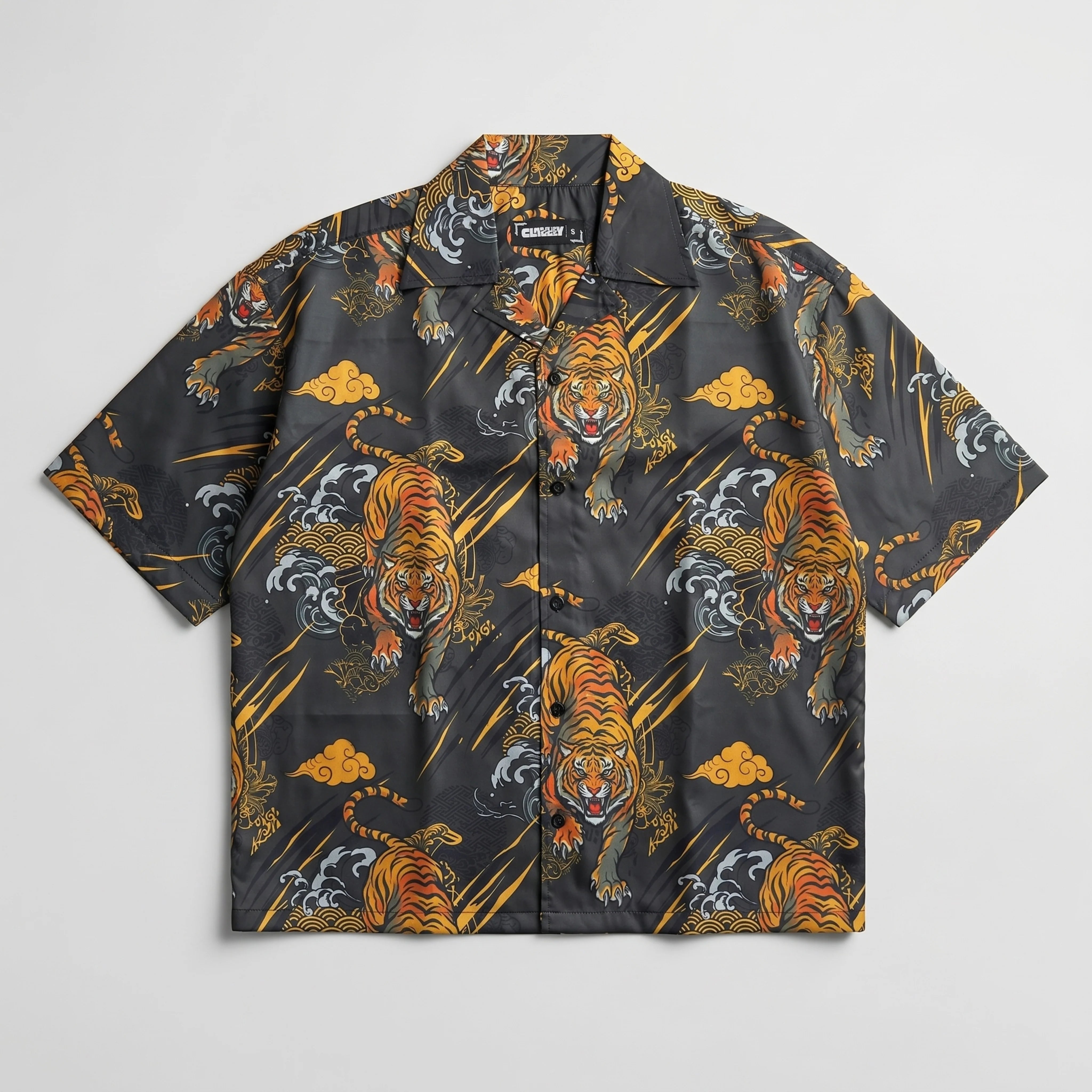 The Rebellion Tiger Boxy-Fit Cuban Shirt CLAZZEY
