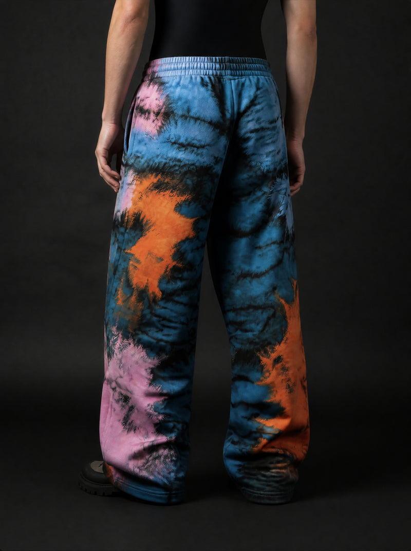 Azure Ember Abstract Printed Baggy Pants