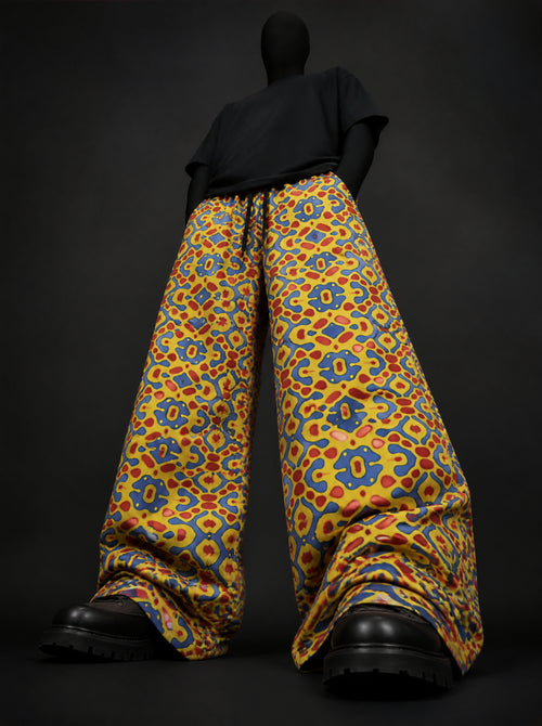Neon Mosaic Baggy Pants