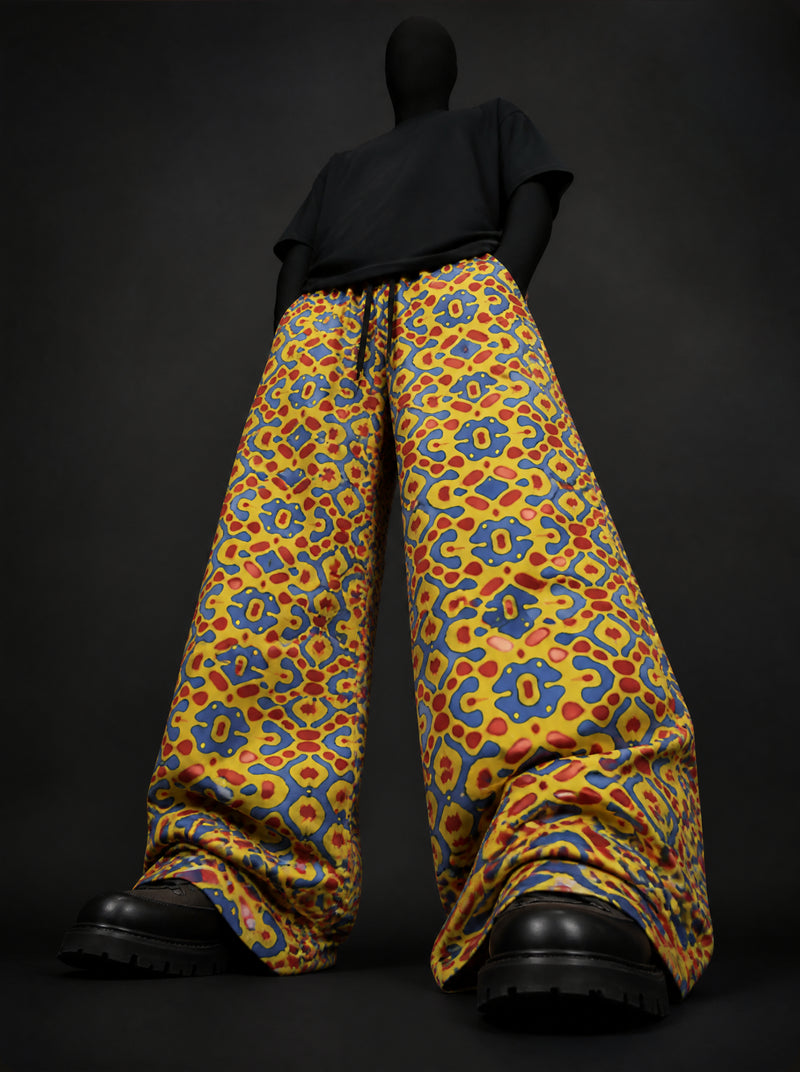 Neon Mosaic Baggy Pants