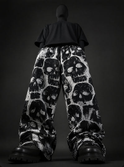 Spectral Skull Printed Baggy Pants
