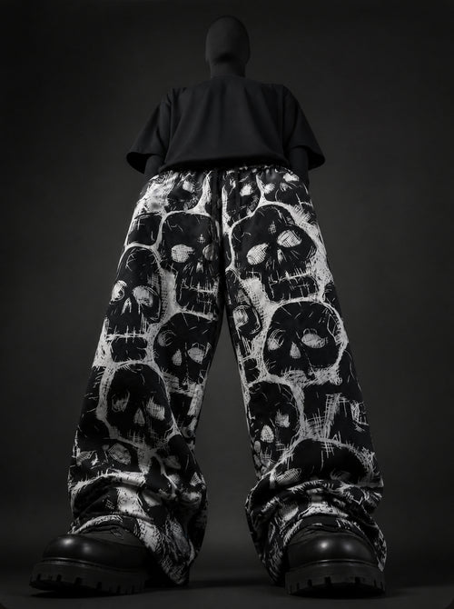 Spectral Skull Printed Baggy Pants