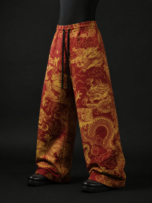 Imperial Dragon Printed Baggy Pants