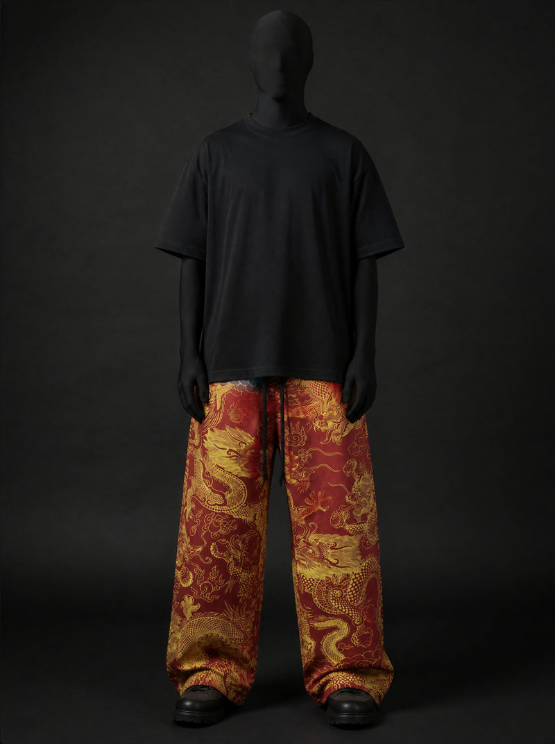 Imperial Dragon Printed Baggy Pants
