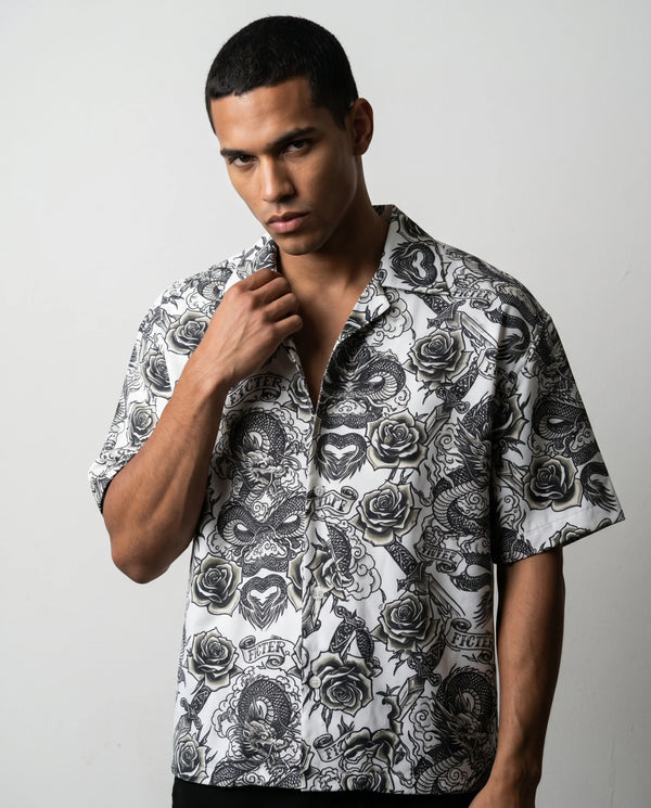 The Tattoo Boxy-Fit Cuban Shirt