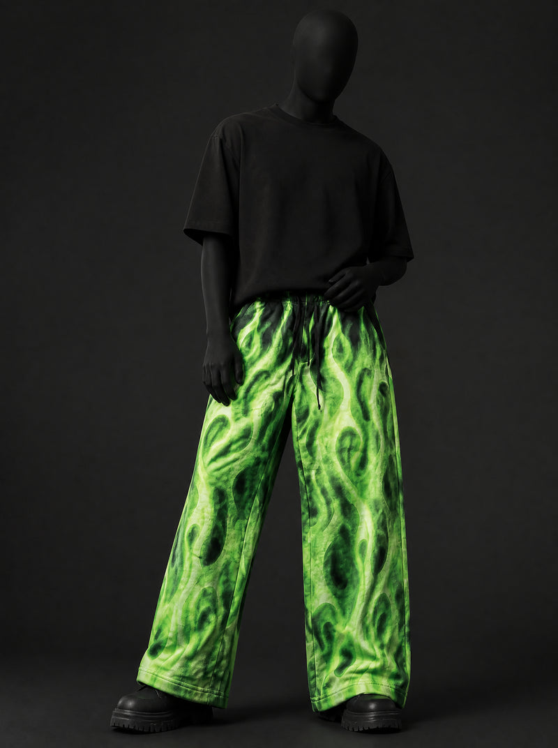 Neon Inferno Printed Baggy Pants