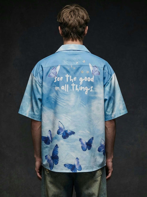 Ethereal Hope Cotton Shirt - Cuban Collar Shirt