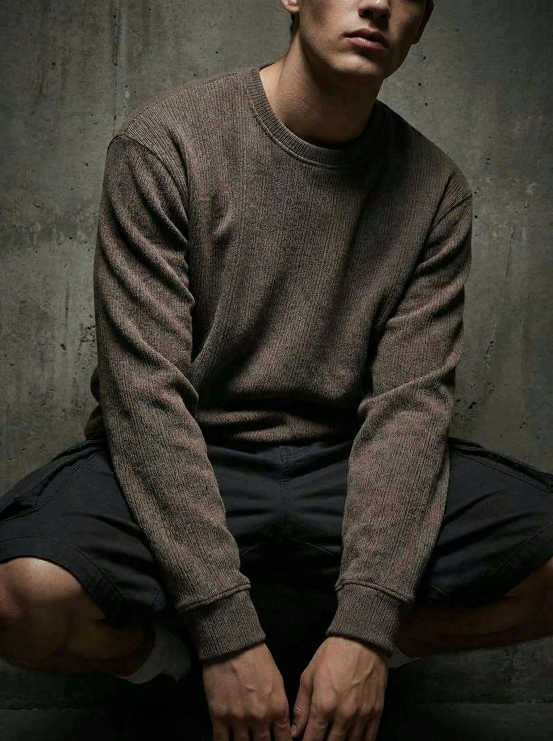 Daily Luxe Jacquard T-Shirt – Stone Grey