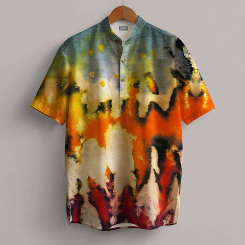 Abstract Fire Short Kurta