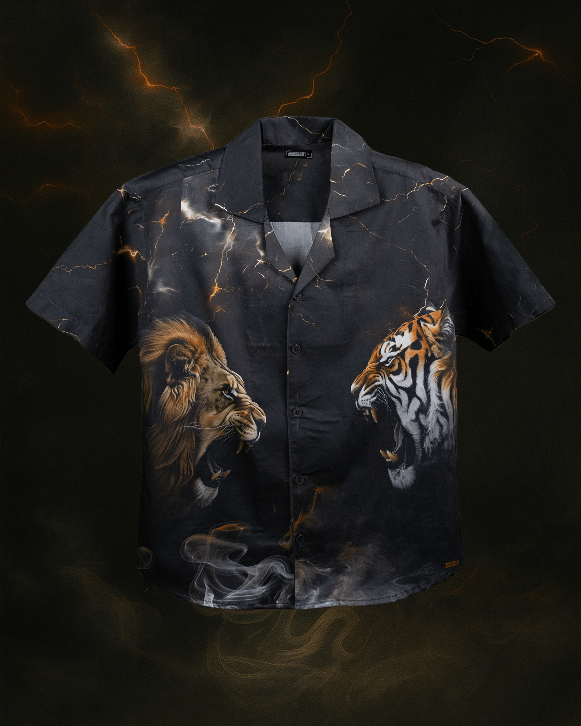 designer full printed cuban collar shirt