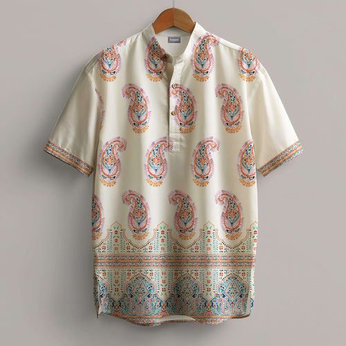 Heritage Charm Short Kurta | Elegant Ethnic Wear for Men