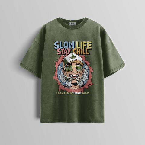 High Time Chill Acid Wash Tee