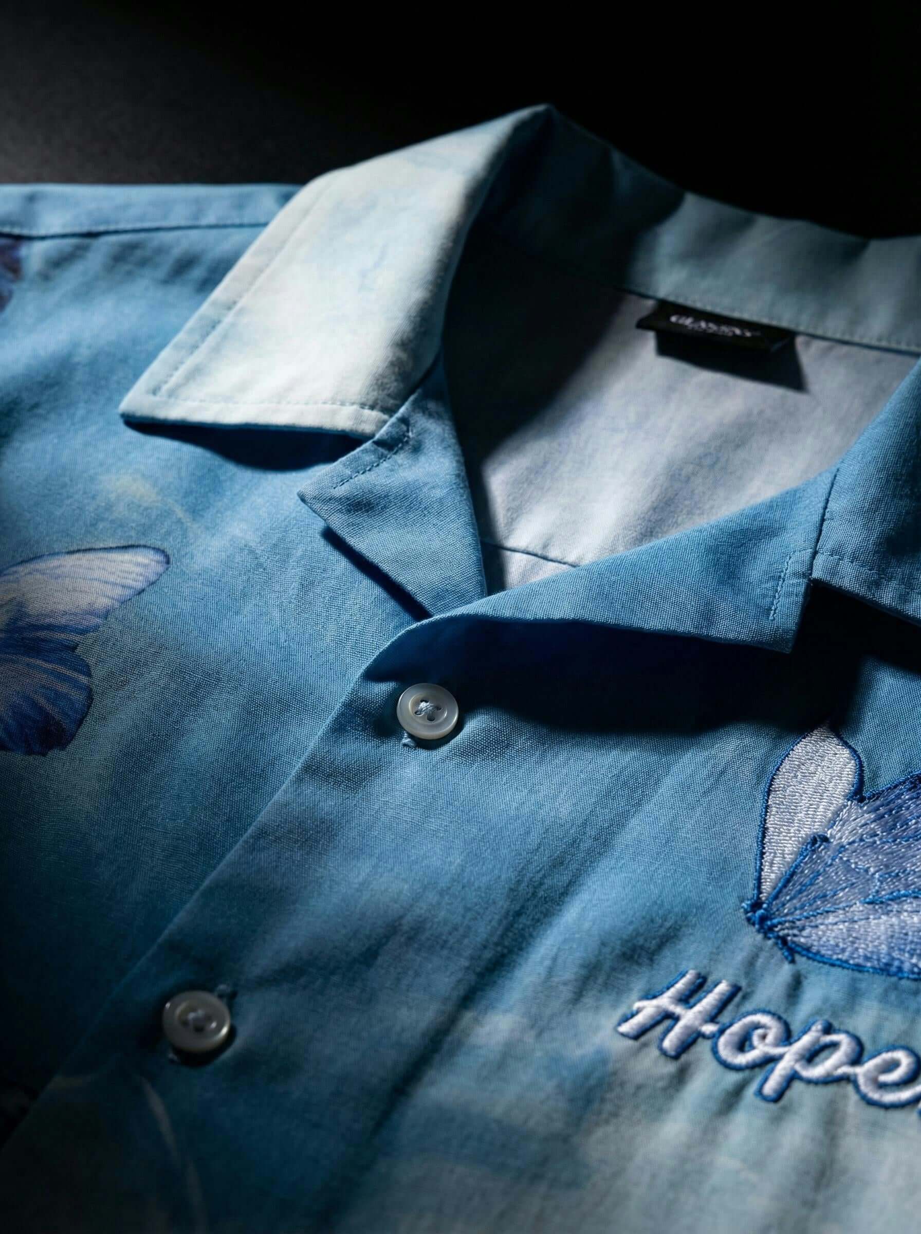 Ethereal Hope Cotton Shirt - Cuban Collar Shirt