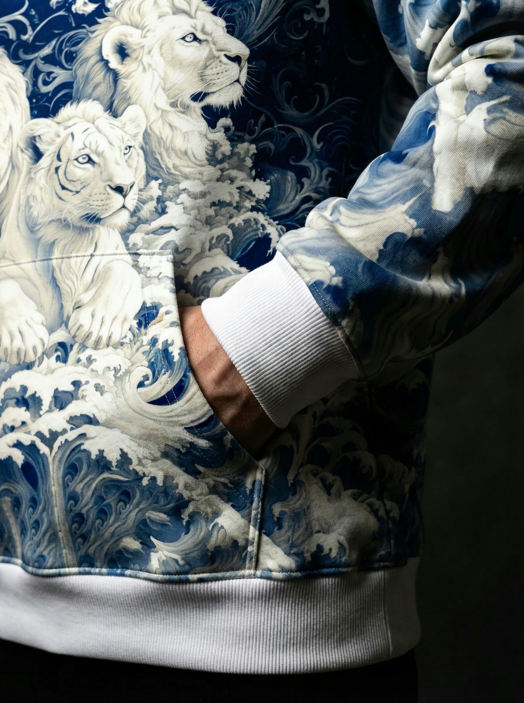 Throne of Waves Printed Hoodie