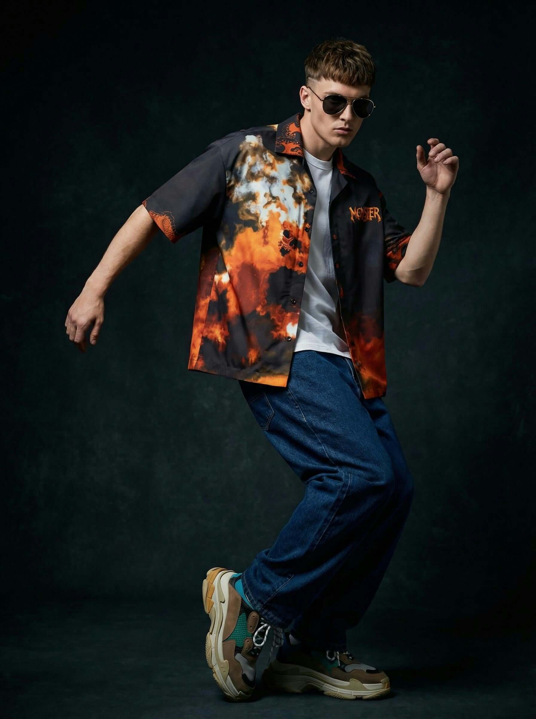 Monster Flames Cotton Shirt