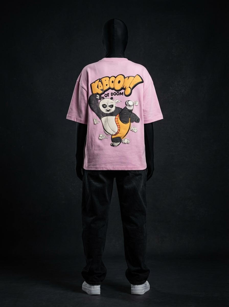 Panda Kick Puff Printed Oversized Tee