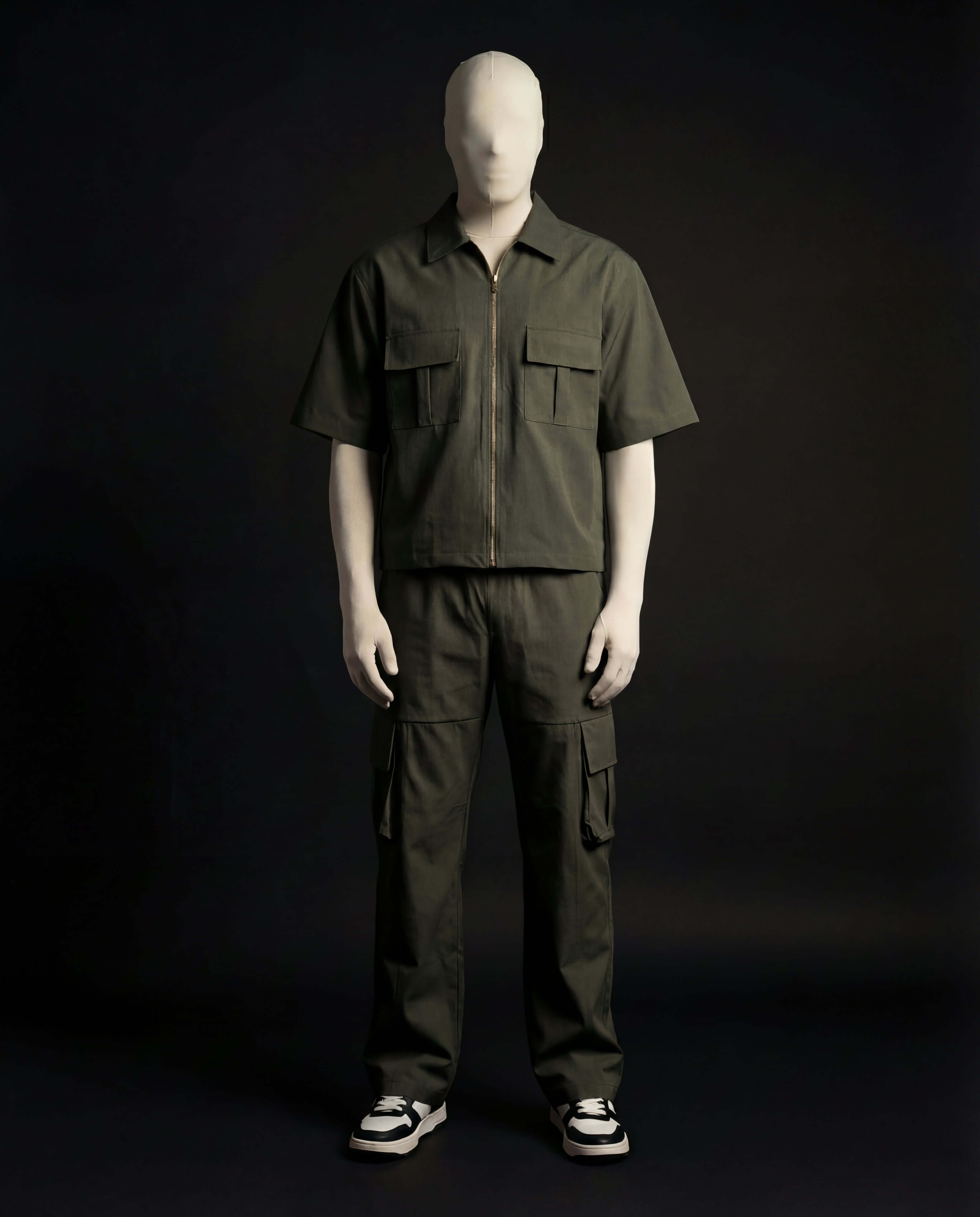 Olive Utility Zip Co-ord // Tech-Nylon Series