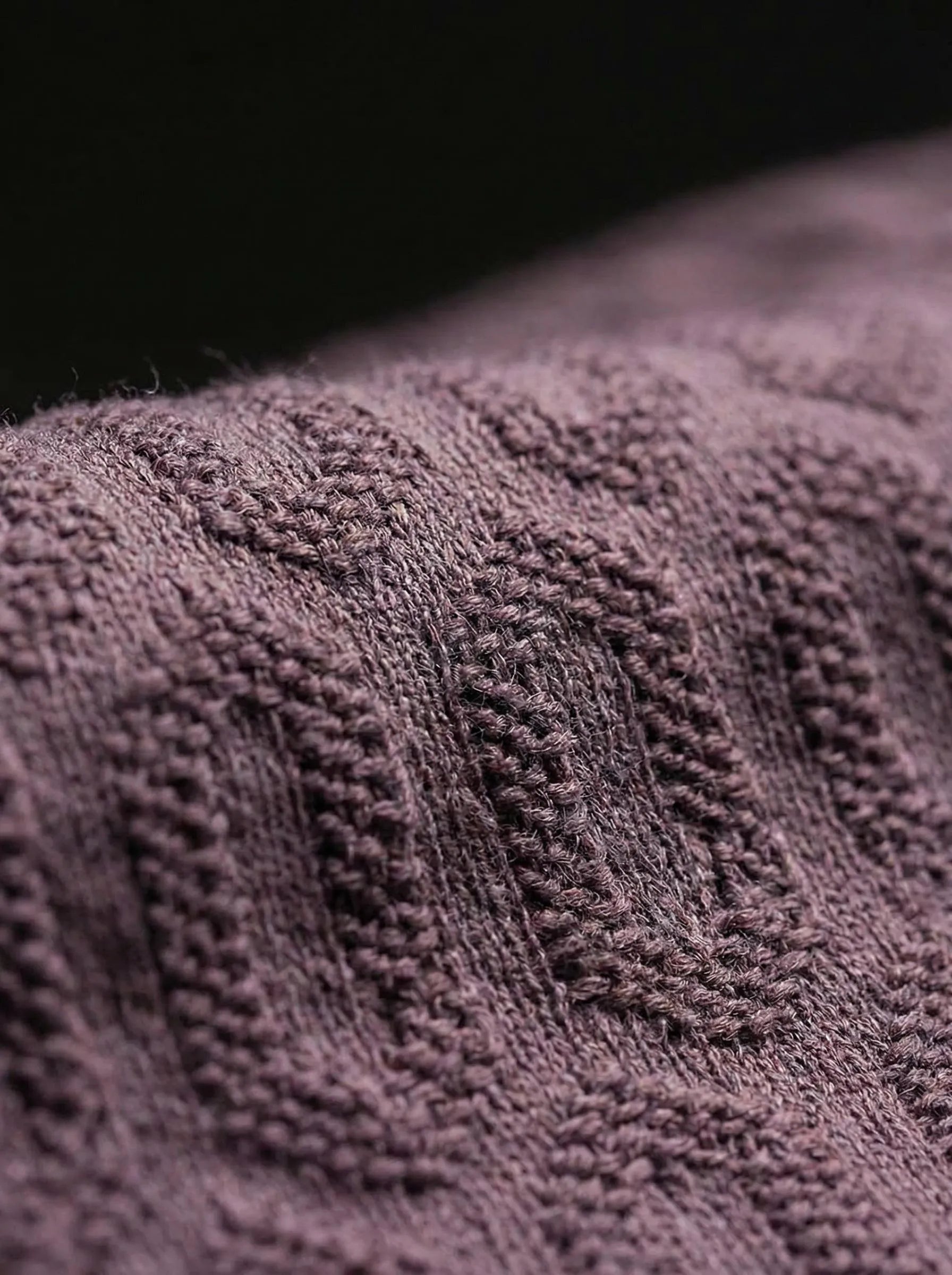 Coffee Grid Knitted Shirt