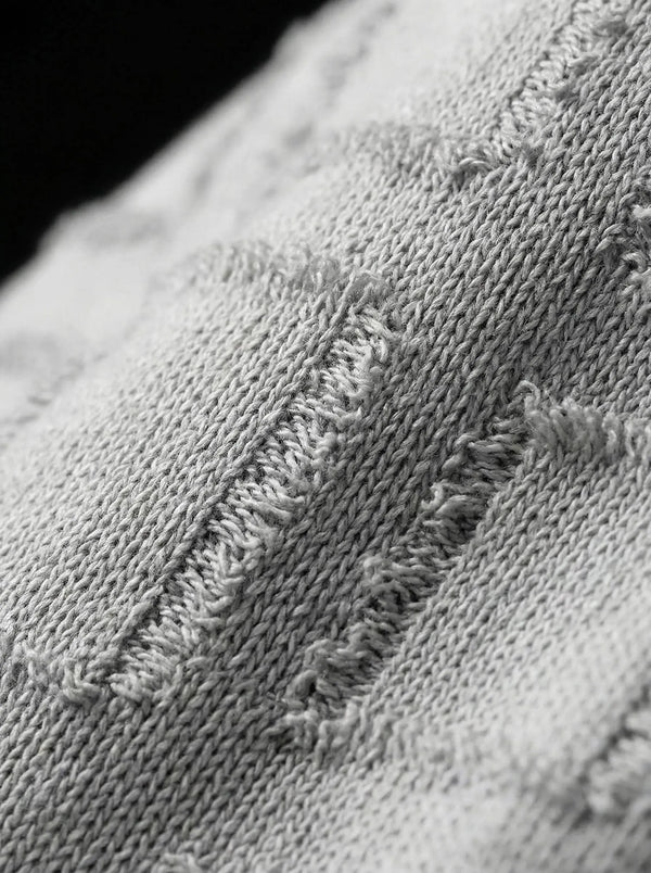 White Boxed Furr Knitted Shirt