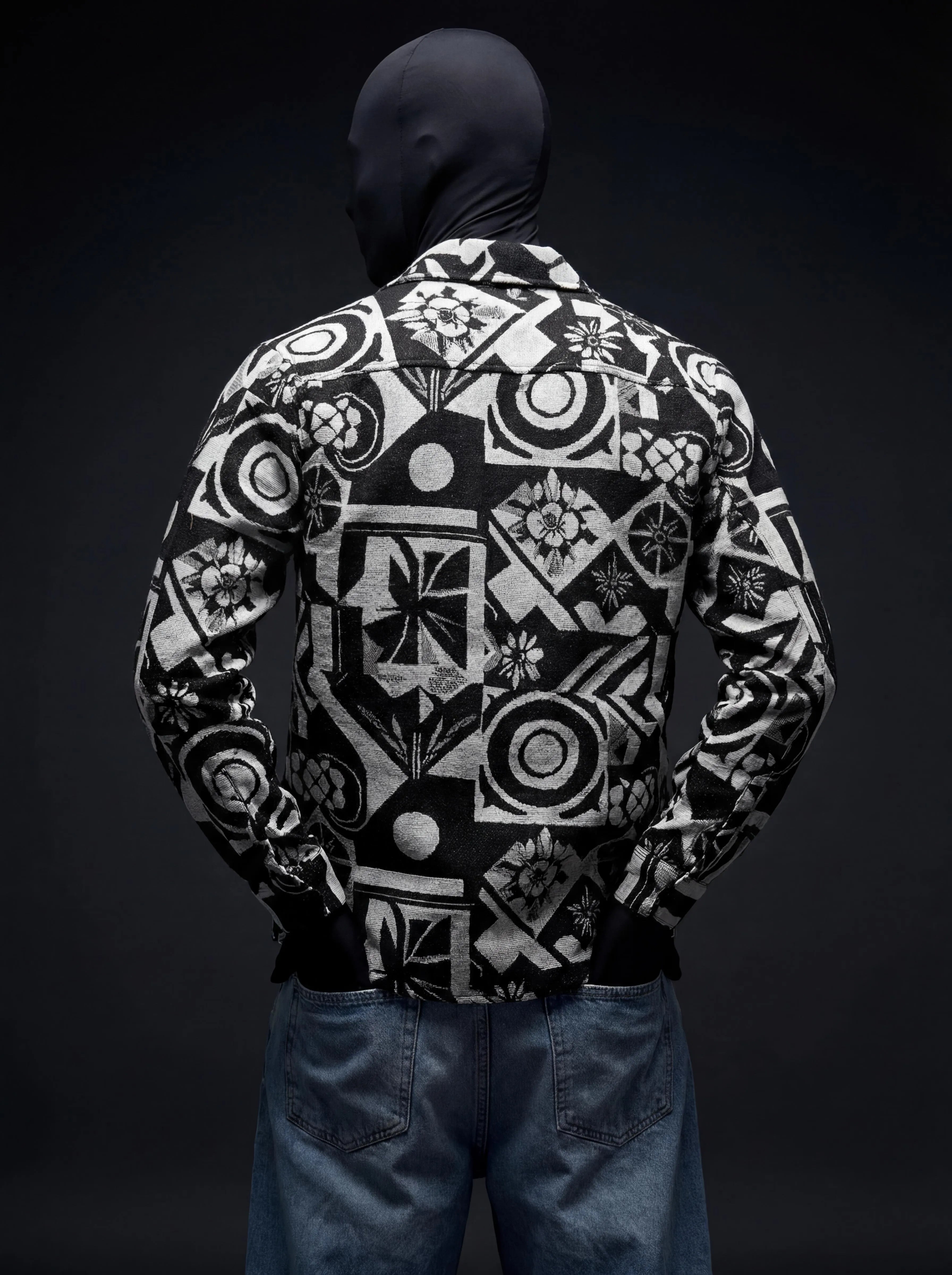 Graphic Illusion Shacket – Comfortable Jacquard Layer