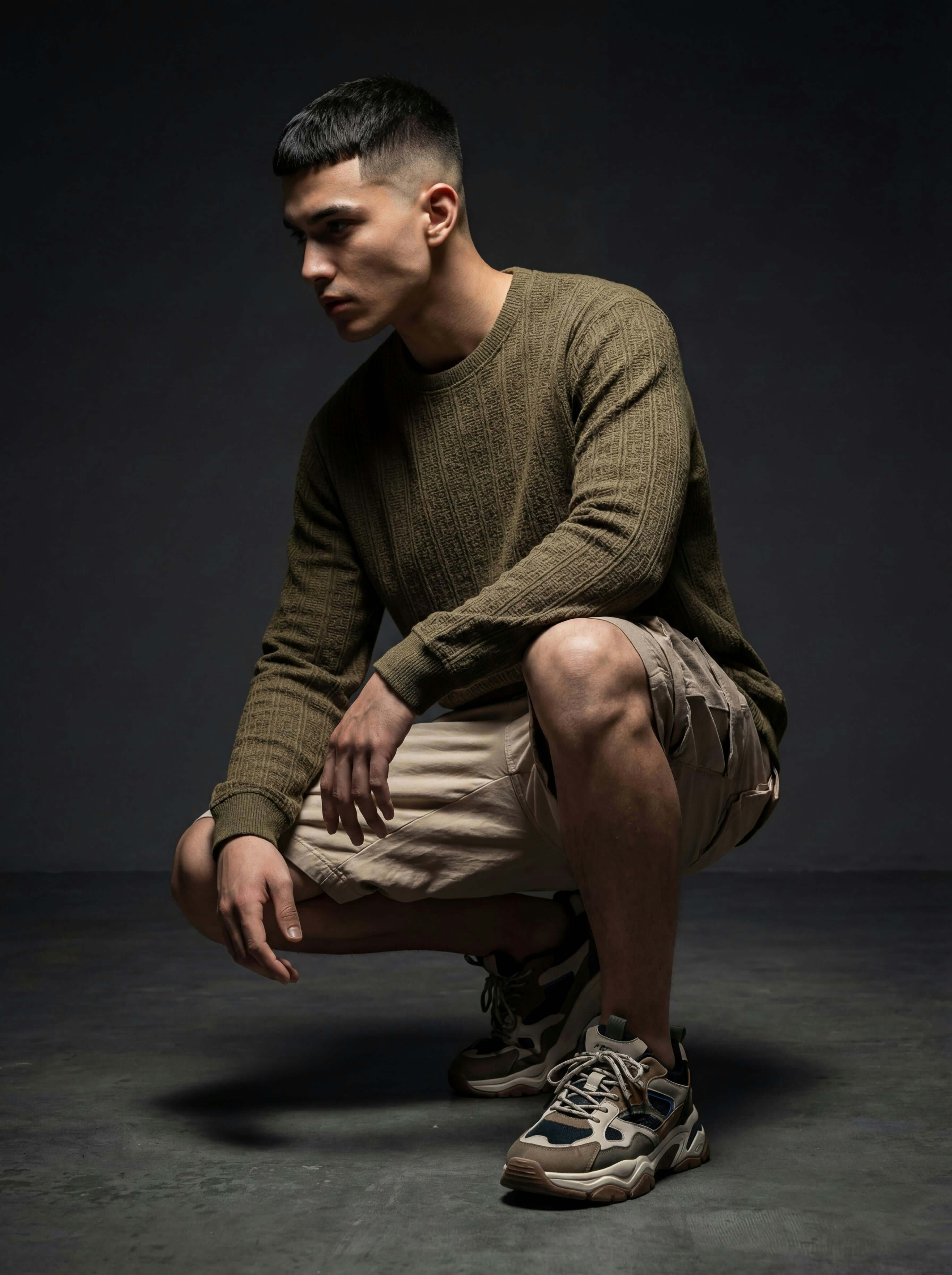 Daily Luxe Jacquard T-Shirt – Olive Grove