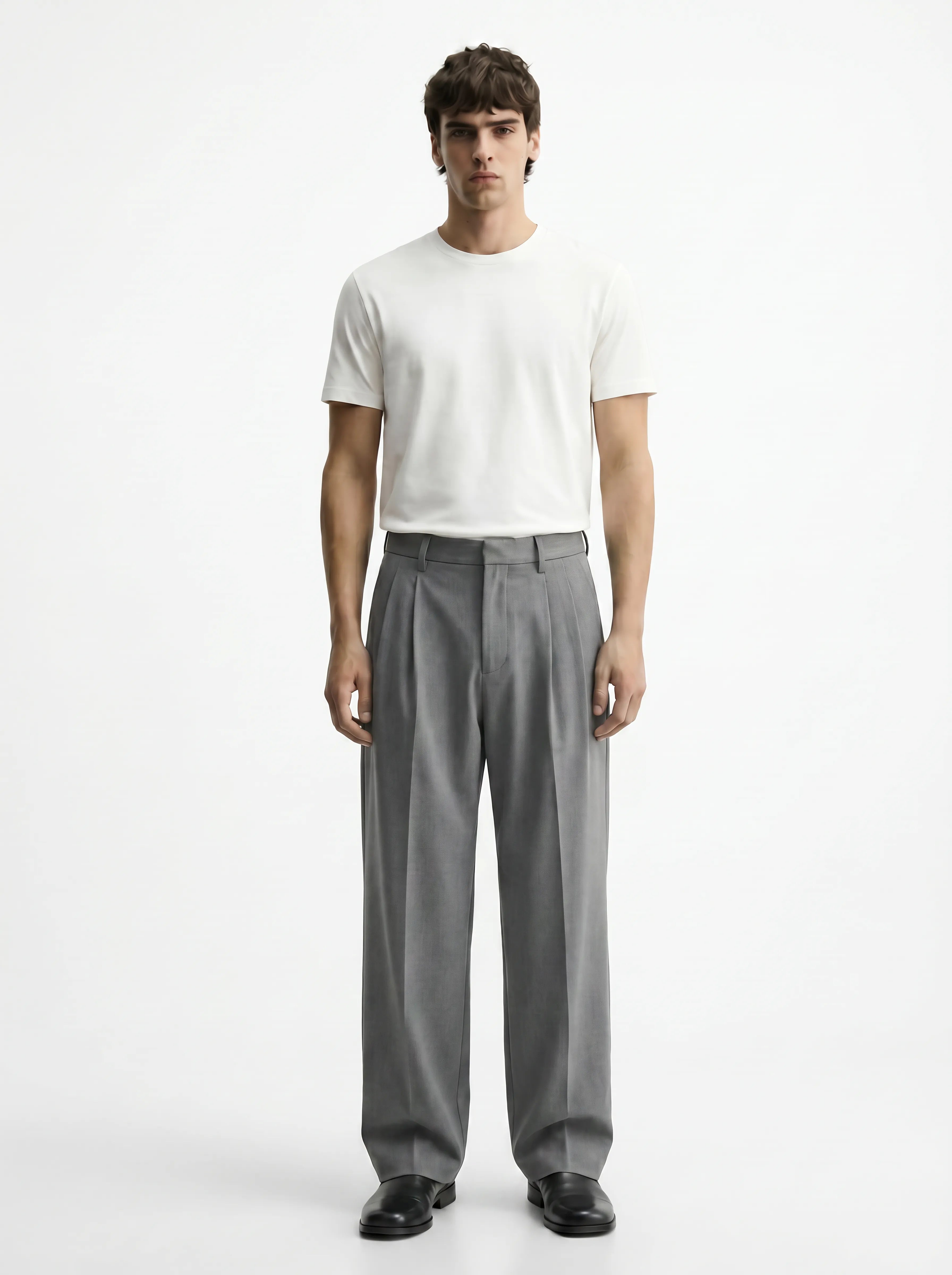 D GREY Stretch Pants for Sleek Everyday Streetwear Comfort