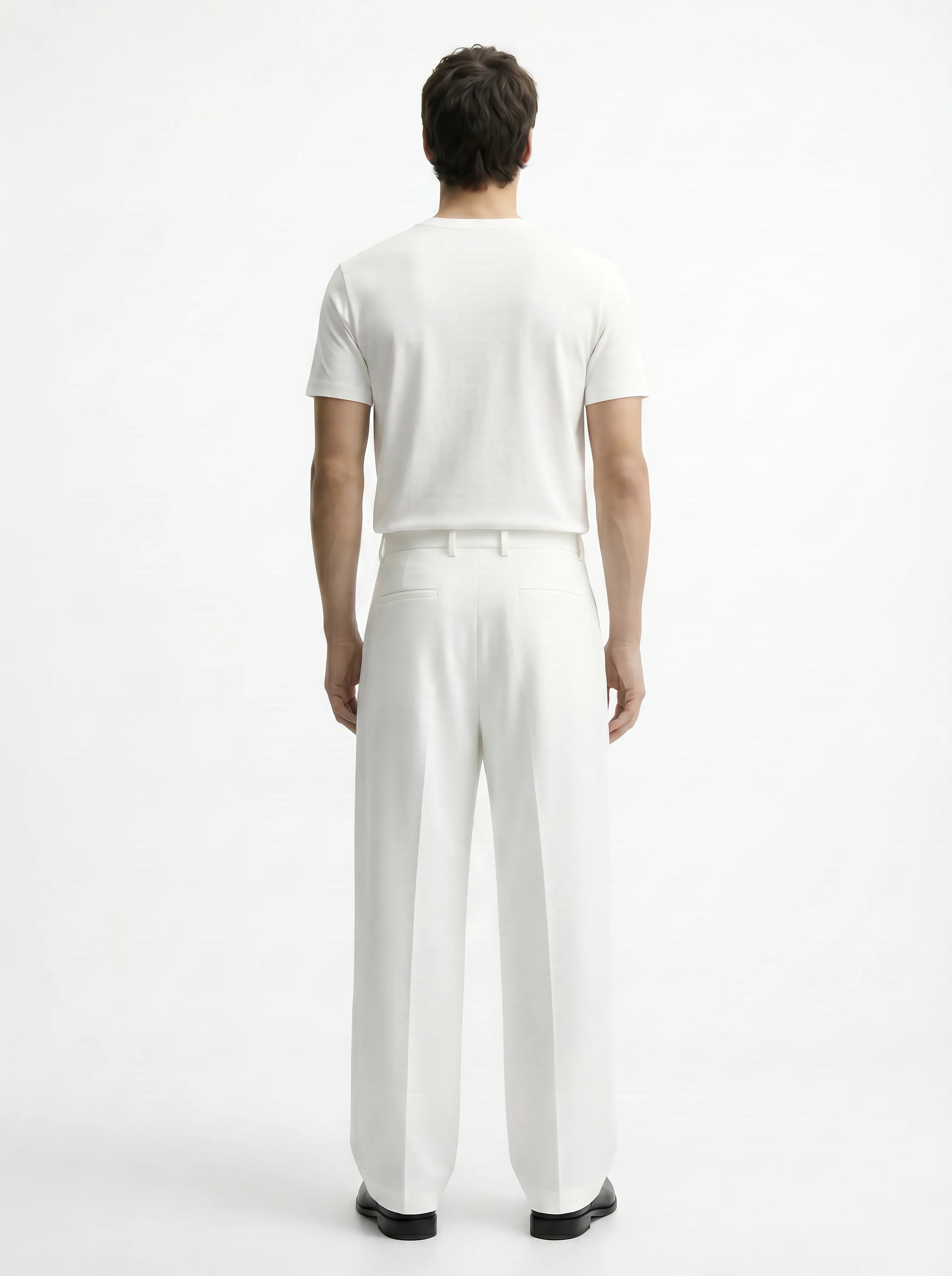 Ivory White Stretch Pants for Clean and Comfortable Streetwear