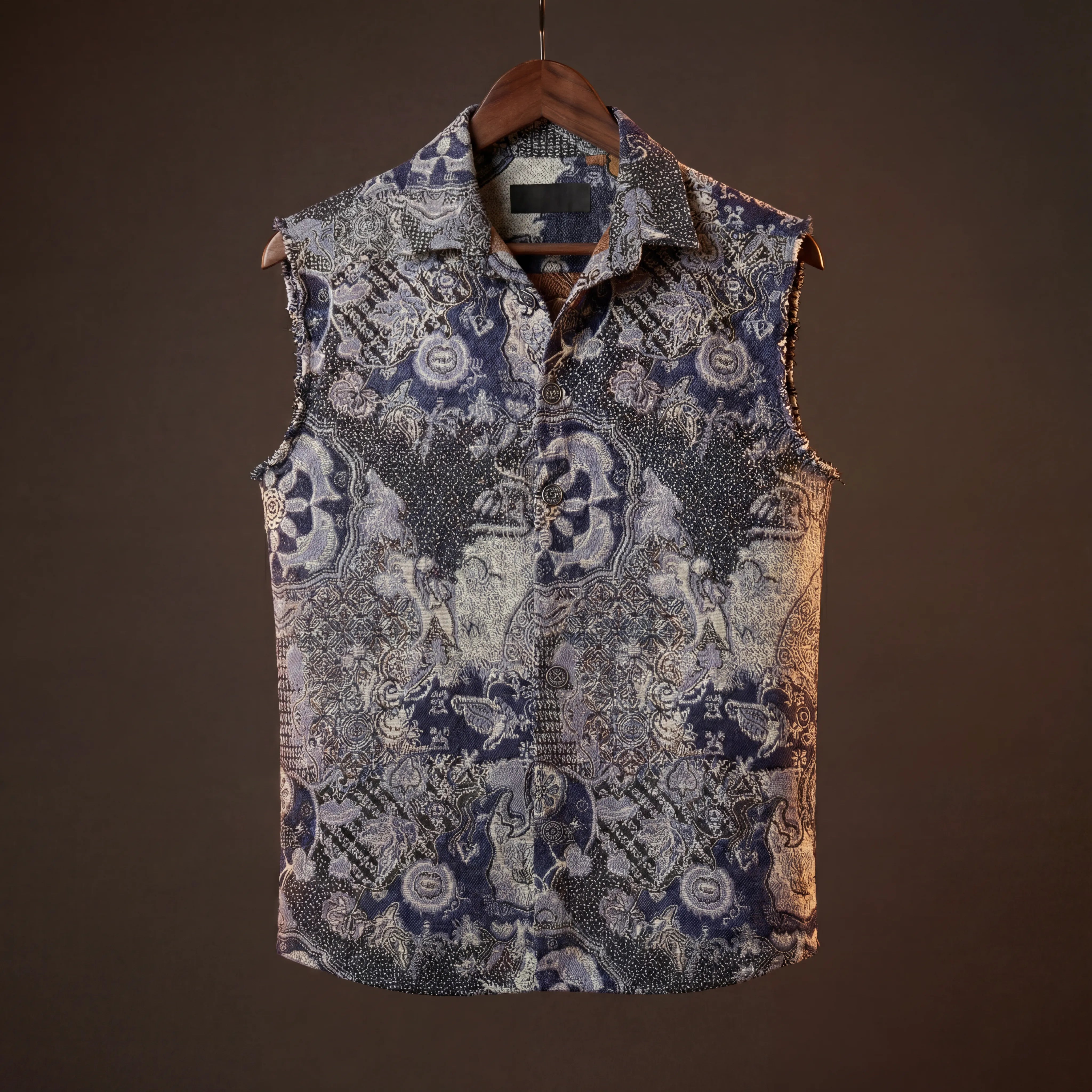 Navy Nebula Jacquard Vest