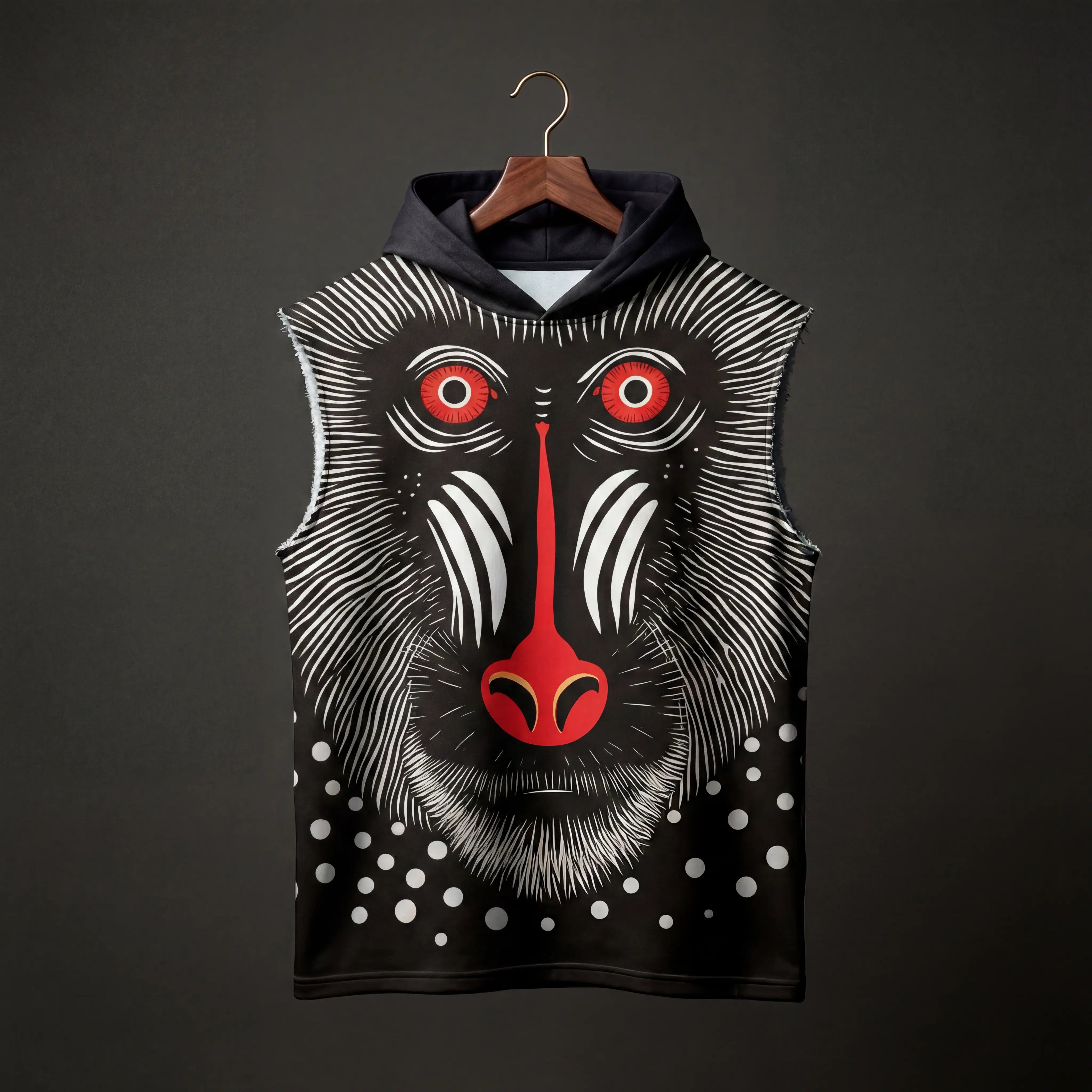 Mask of Wild Sleeveless Oversized Hoodie