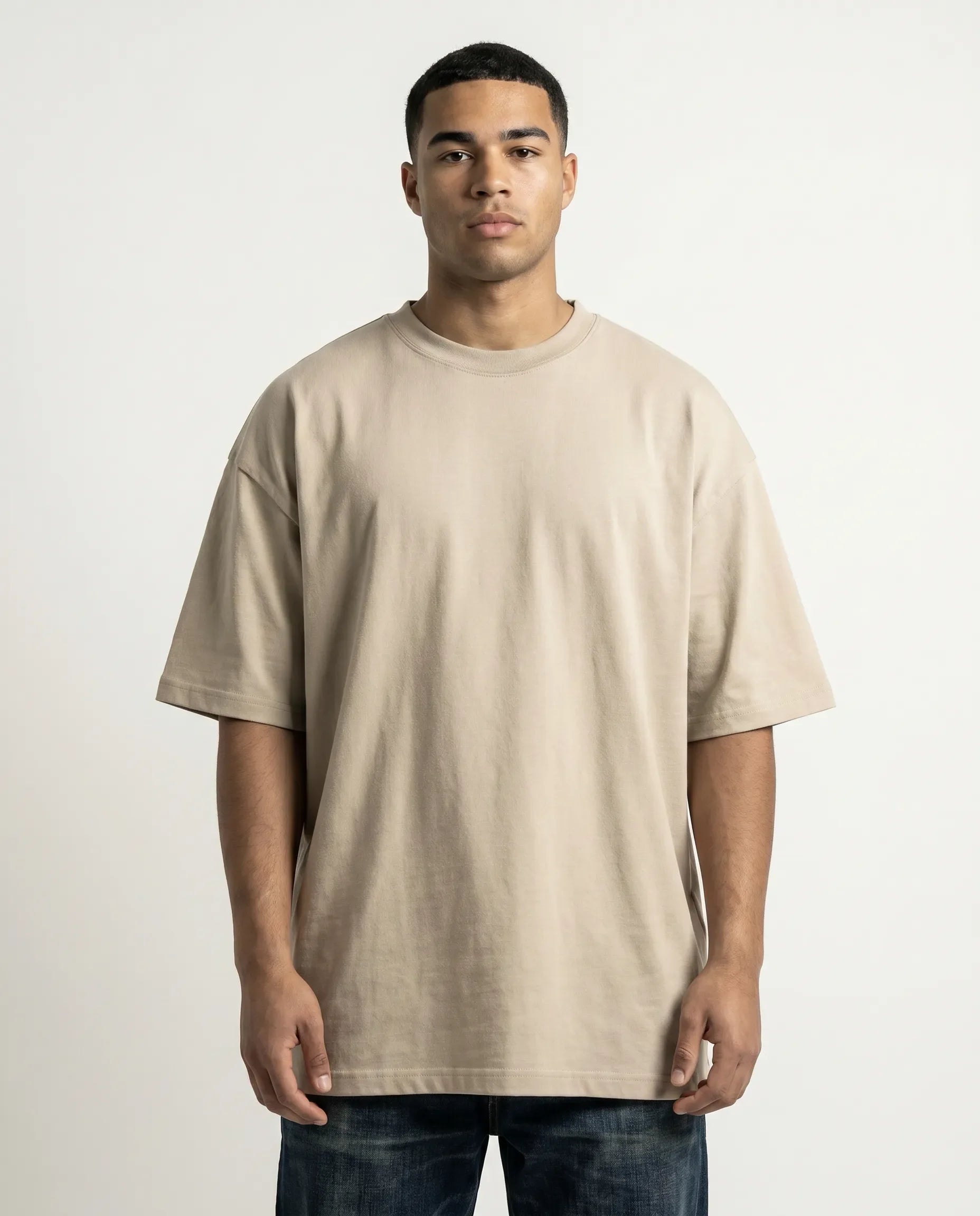 Oversized Heavyweight T-Shirt - Beige CLAZZEY