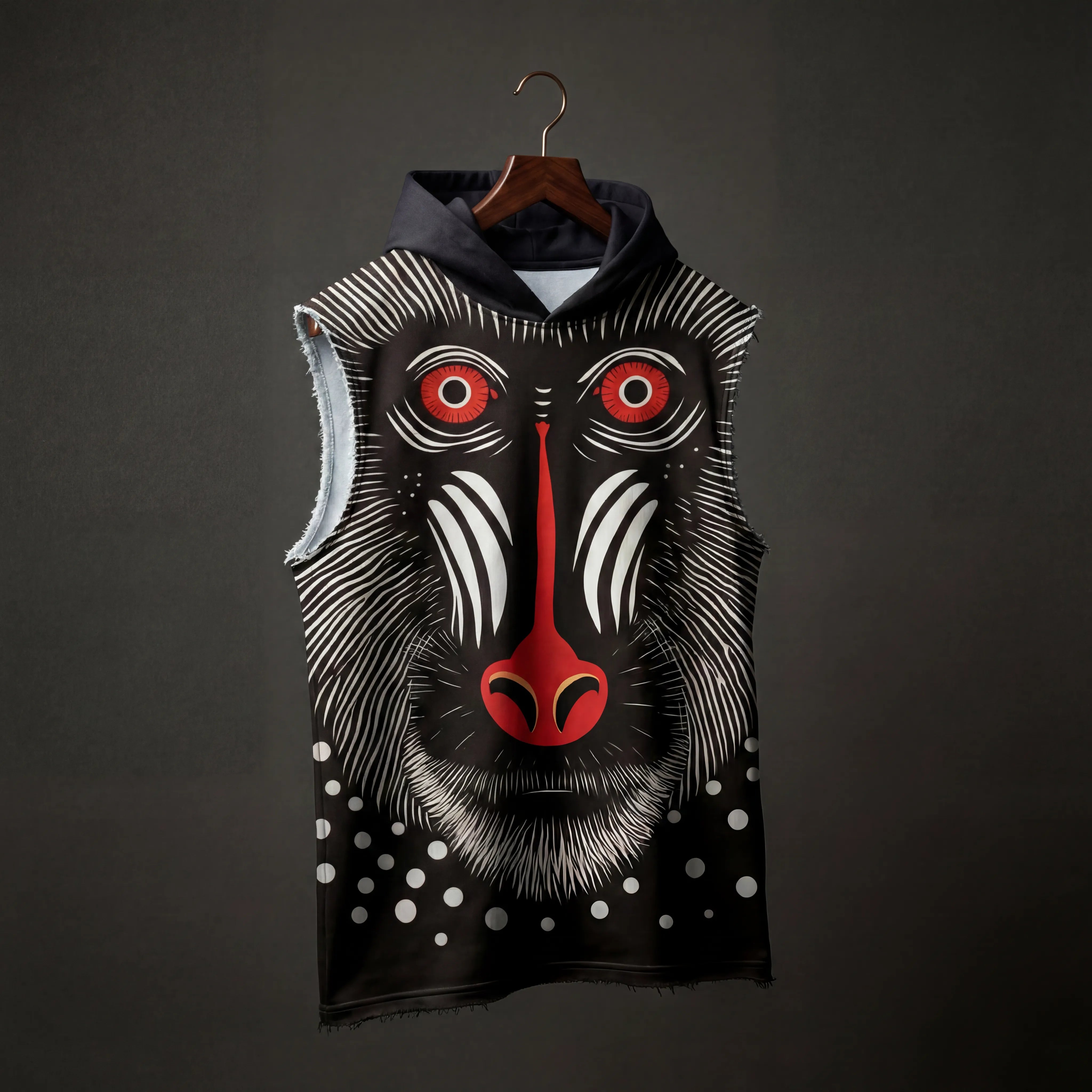 Mask of Wild Sleeveless Oversized Hoodie