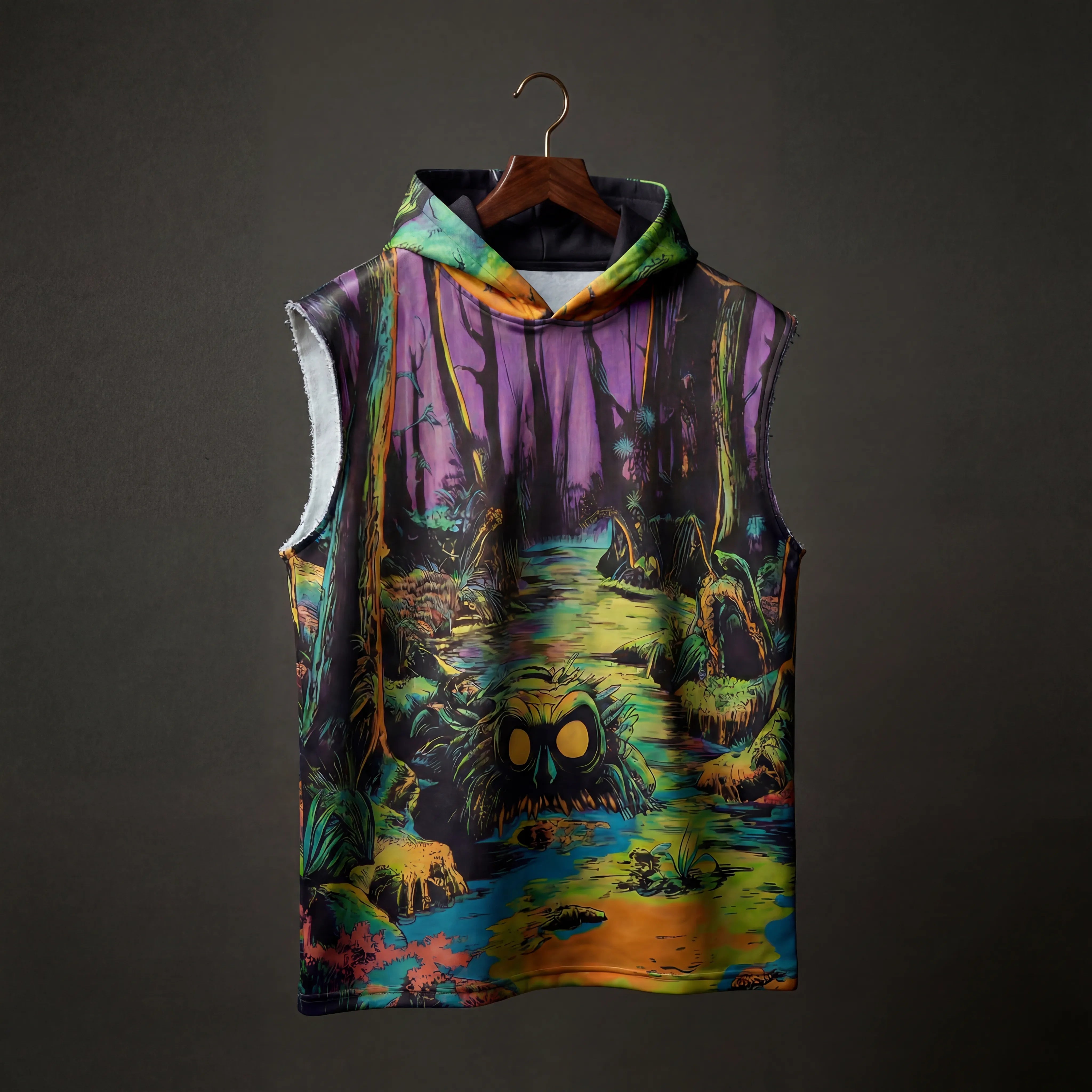 Swamp Stalker Sleeveless Oversized Hoodie