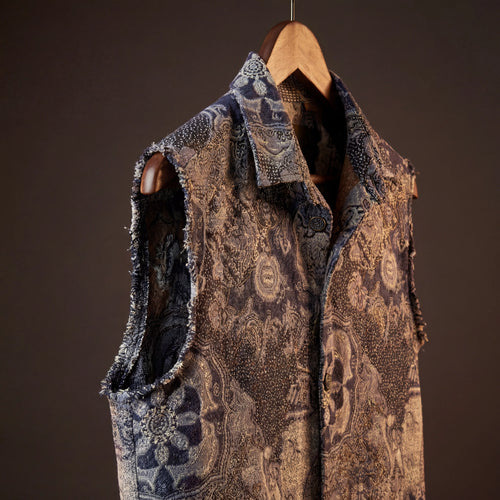 Navy Nebula Jacquard Vest