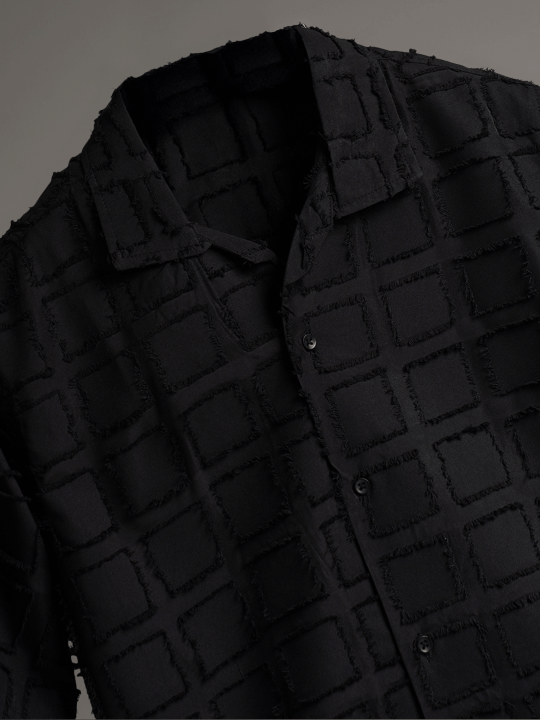 Black boxed Furr Knitted Shirt