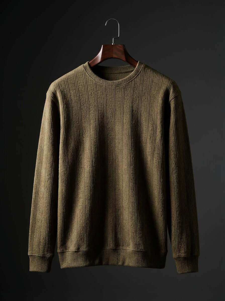 Daily Luxe Jacquard T-Shirt – Olive Grove