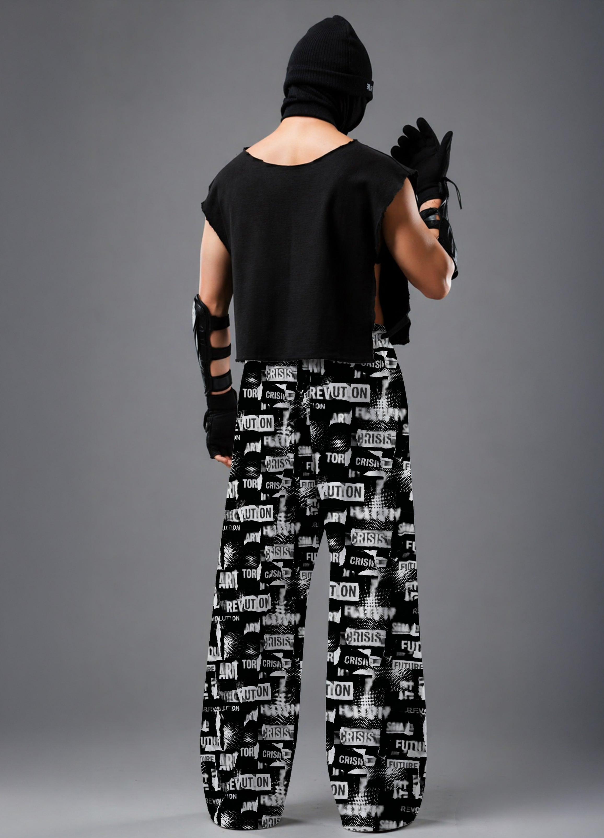 Revolt Print Baggy Pants
