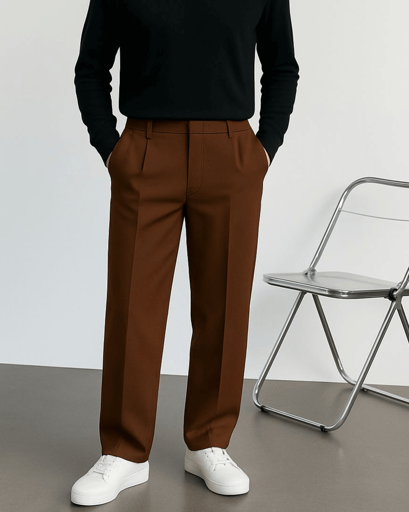 Cocoa Brown Stretch Pants for Warm and Comfortable Streetwear