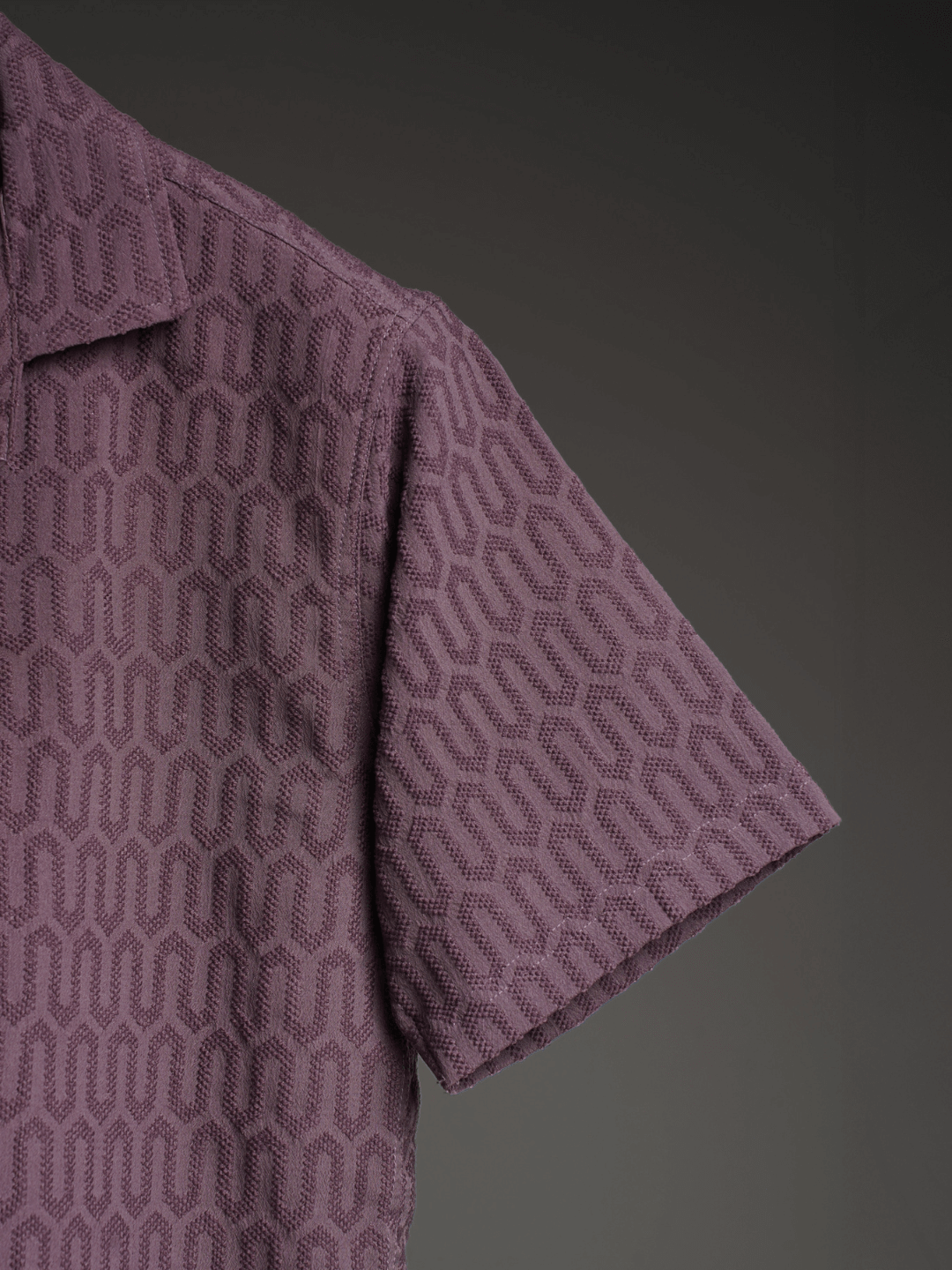 Coffee Grid Knitted Shirt