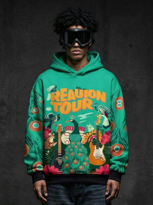Reunion Tour Graphic Hoodie - Teal Groove Nation All-Over Print