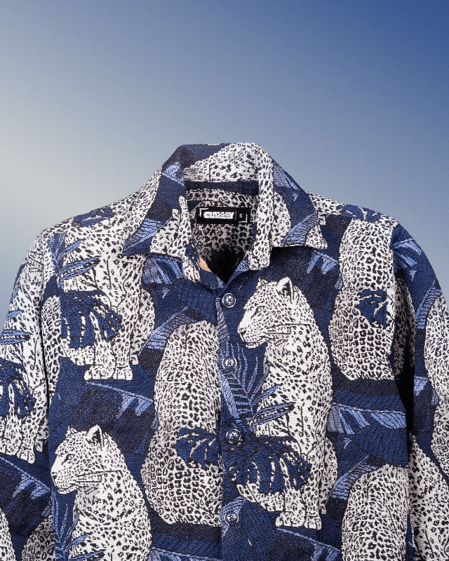 Leopard’s Lair Shacket – Luxury Jacquard Jacket