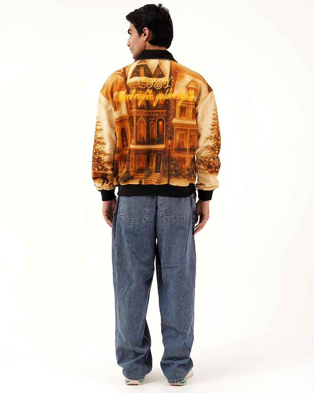 Vintage Golden Hour Fur-Lined  Zip-Up Jacket