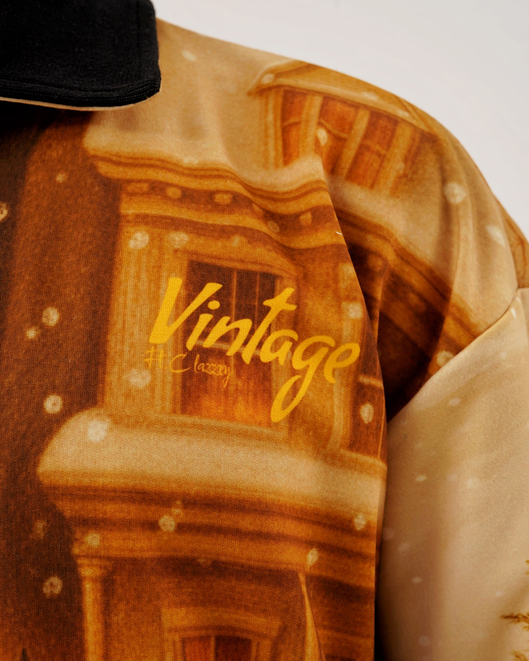 Vintage Golden Hour Fur-Lined  Zip-Up Jacket