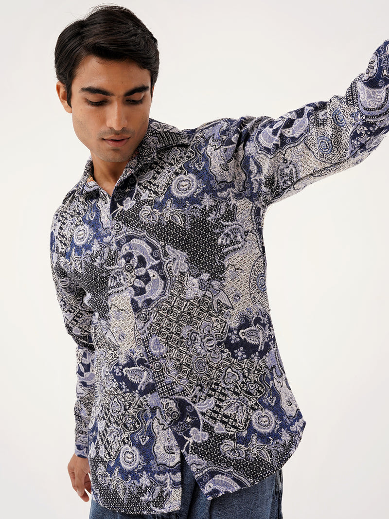 Navy Nebula Shacket – Premium Unisex Shacket