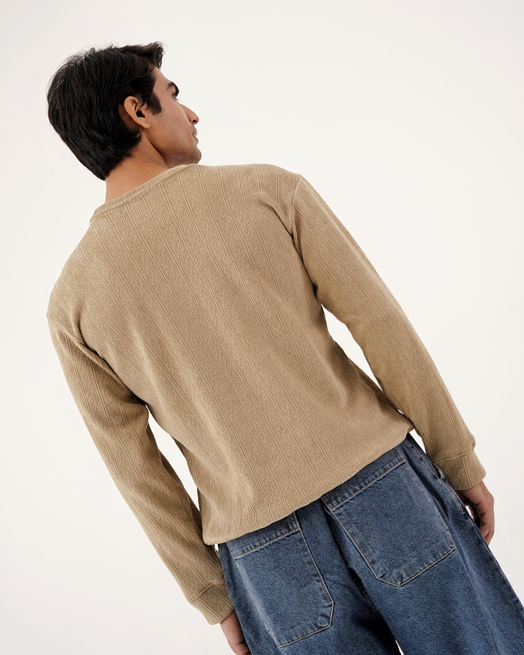 Daily Luxe Jacquard Sweatshirt – Desert Sand
