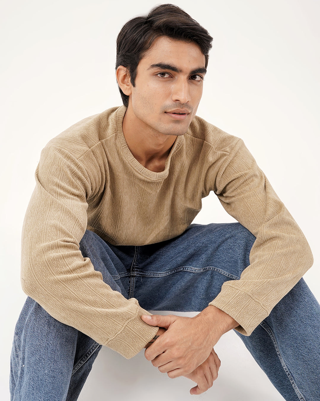 Daily Luxe Jacquard Sweatshirt – Desert Sand