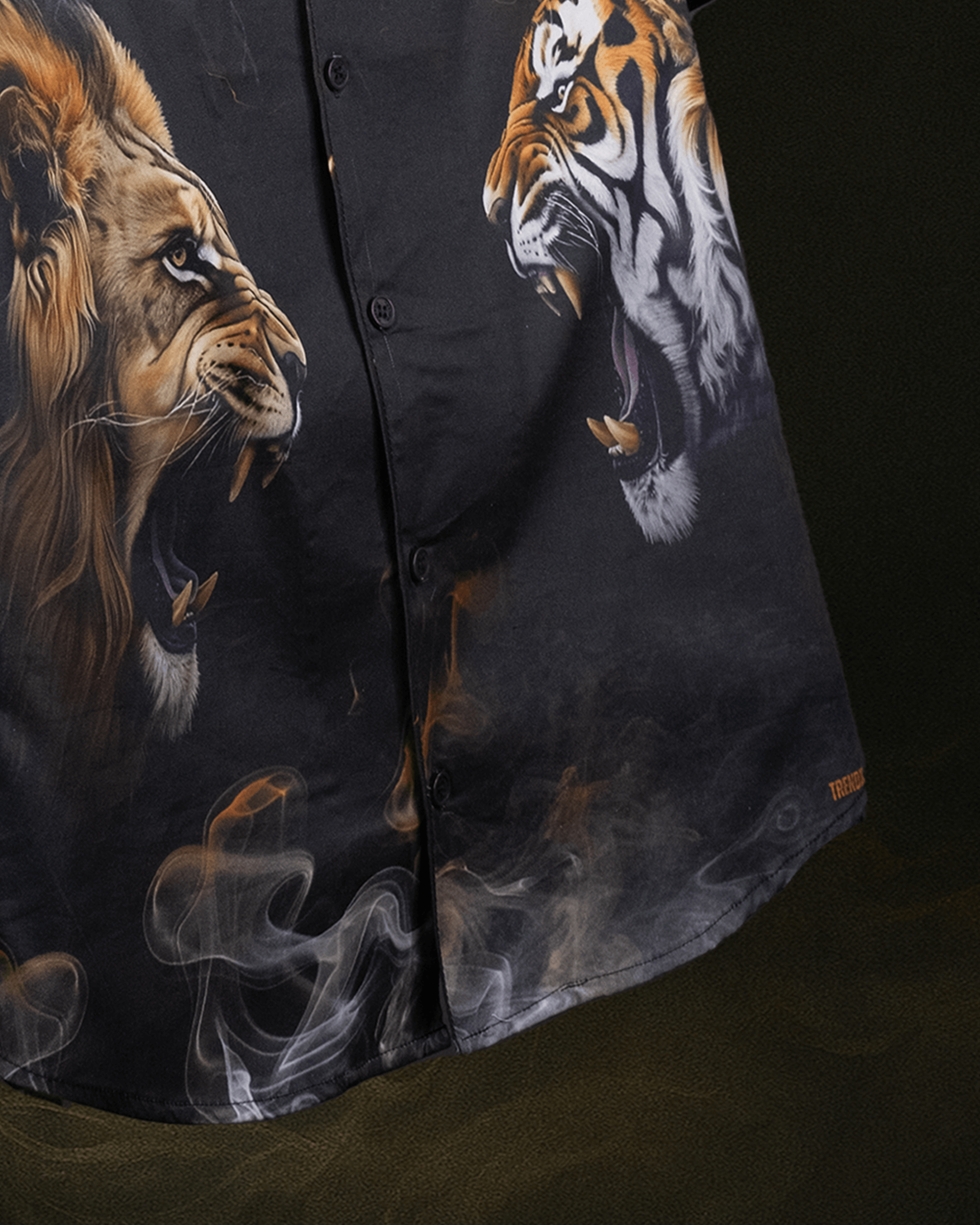 breathable printed cuban collar shirt