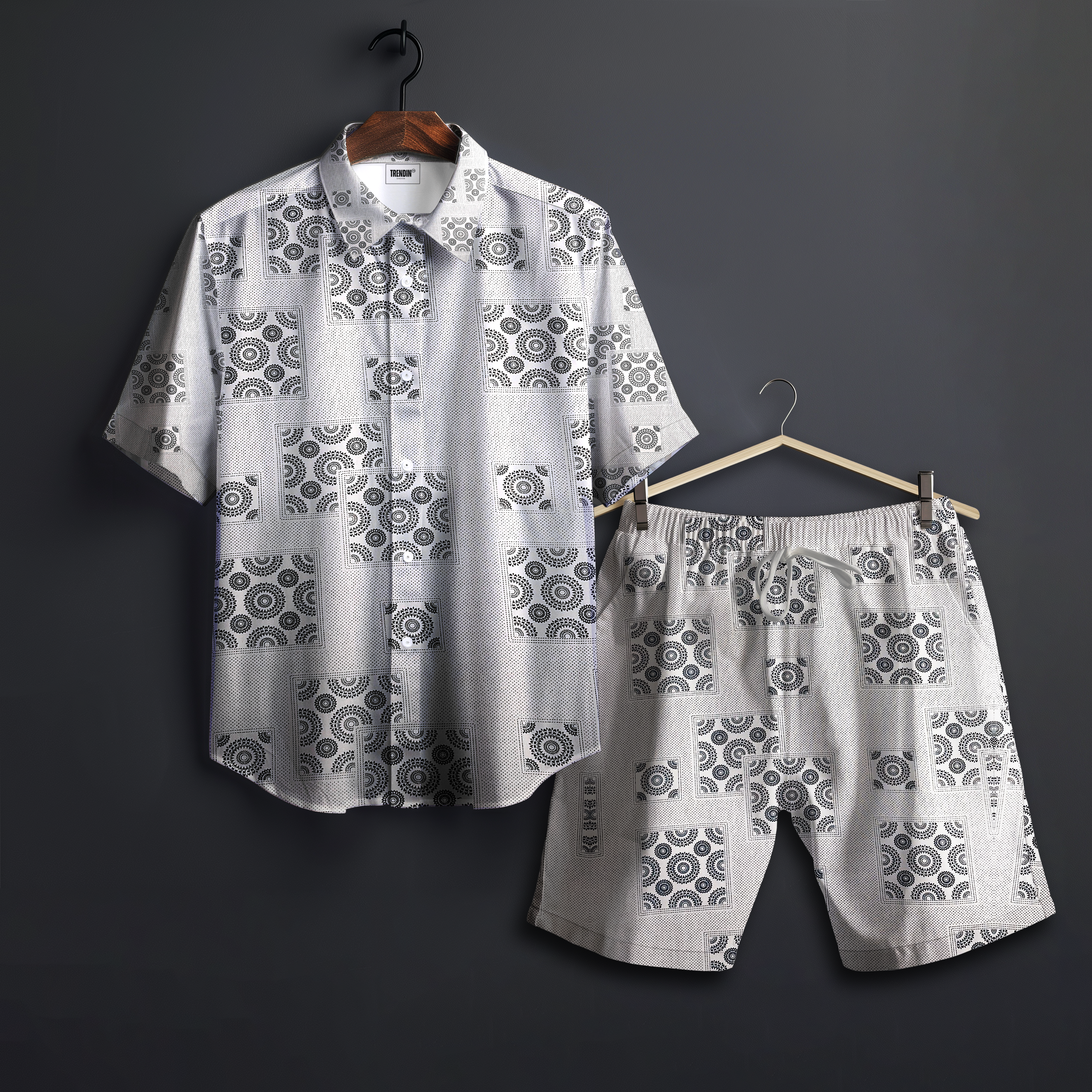 Echo Luxe White Shirts and Short Set | 100% cotton