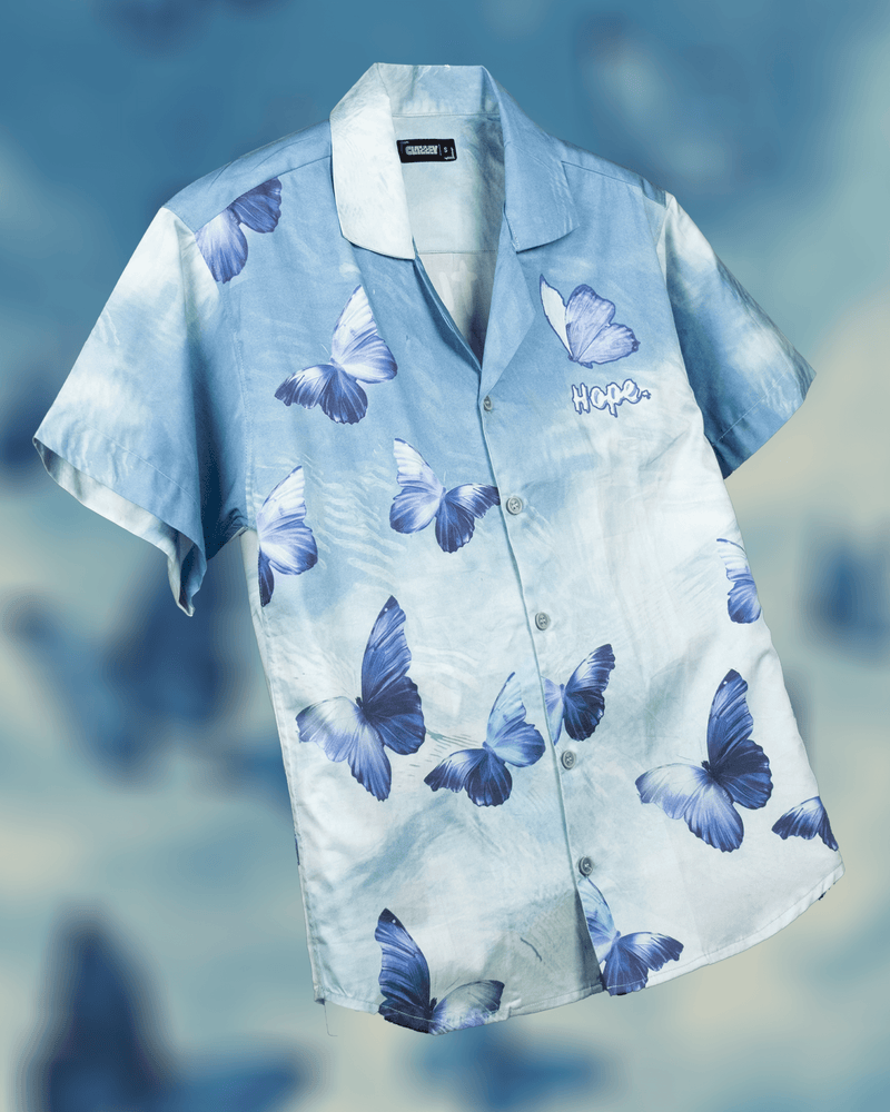 Ethereal Hope Cotton Shirt - Cuban Collar Shirt
