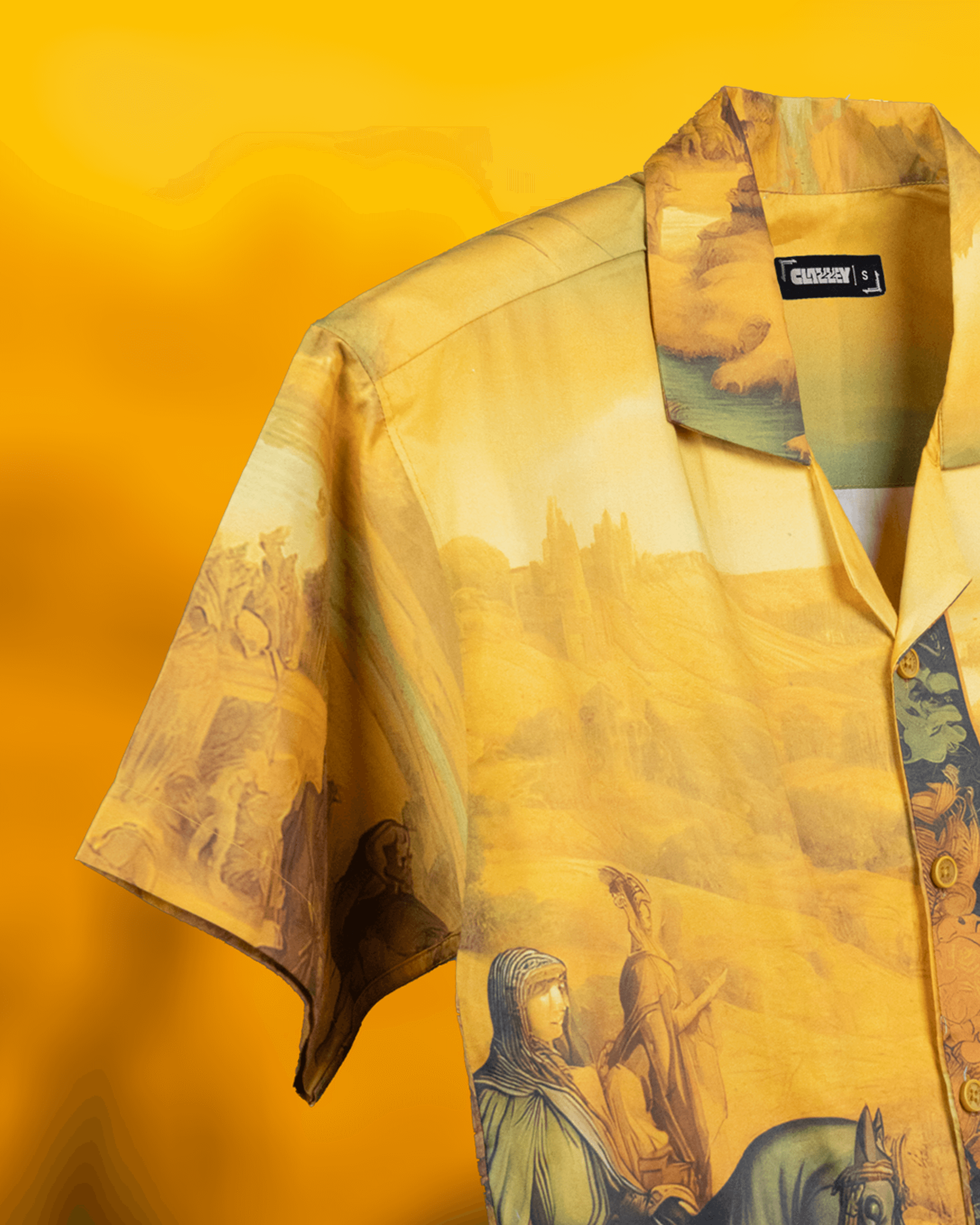 outdoor printed Cuban collar shirt summer