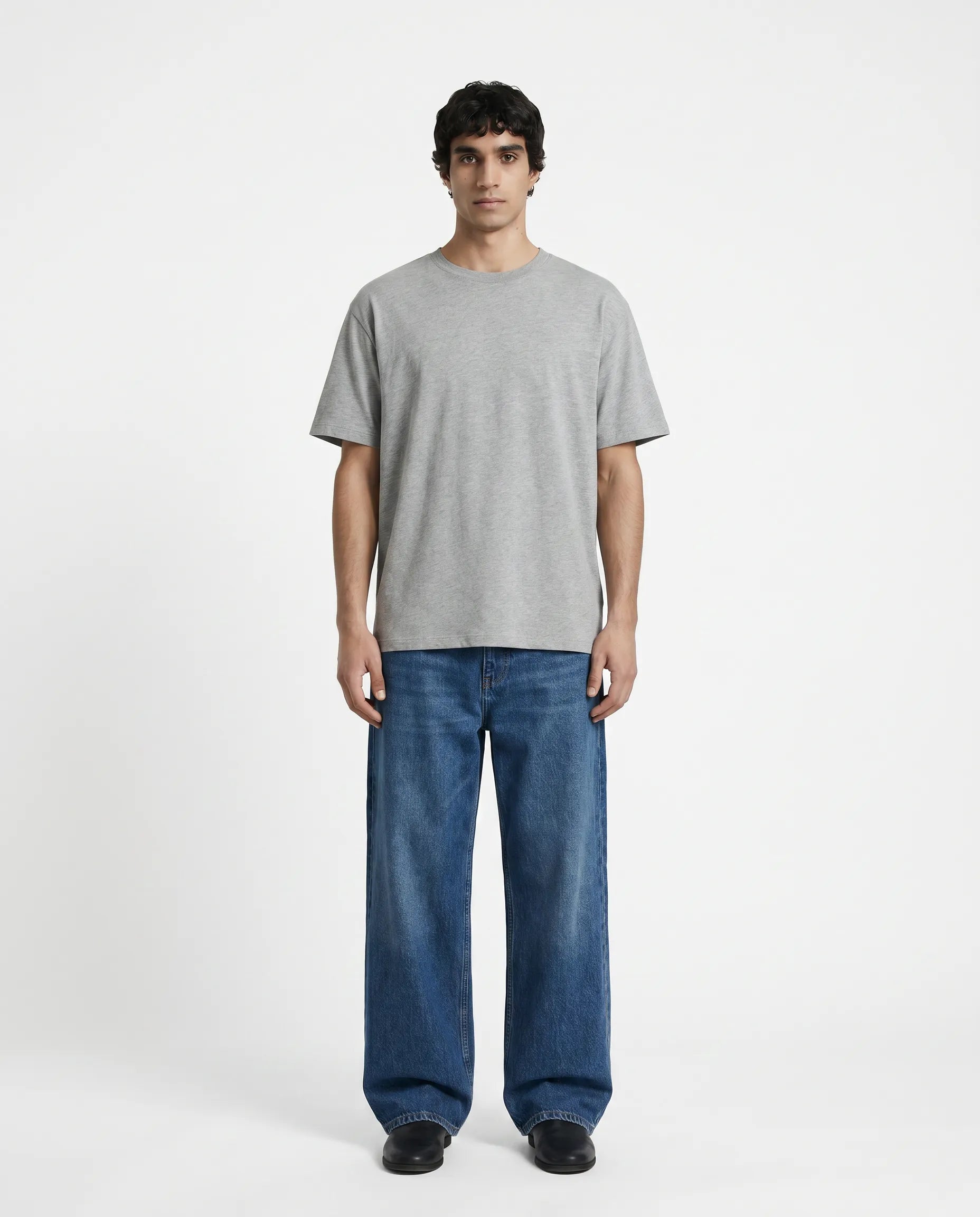 Premium Cotton Relaxed T-Shirt Grey CLAZZEY